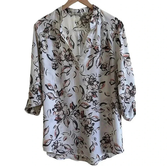 Liberty Love Size XL Floral White Blouse Shirt Romantic Cottagecore Flowy - Picture 1 of 5